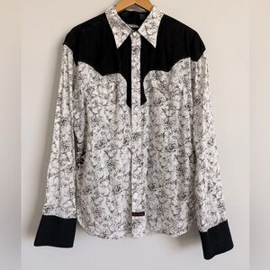 Fender Western Shirt Men’s XXL Black White Snap Button Rockabilly